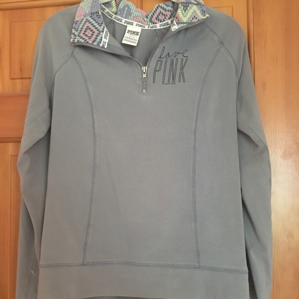 Pink 1/4 zip sweatshirt